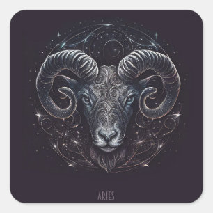 Aries Zodiac Sign Square Sticker