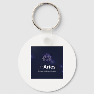 Aries Zodiac Sign Sticker  Key Ring