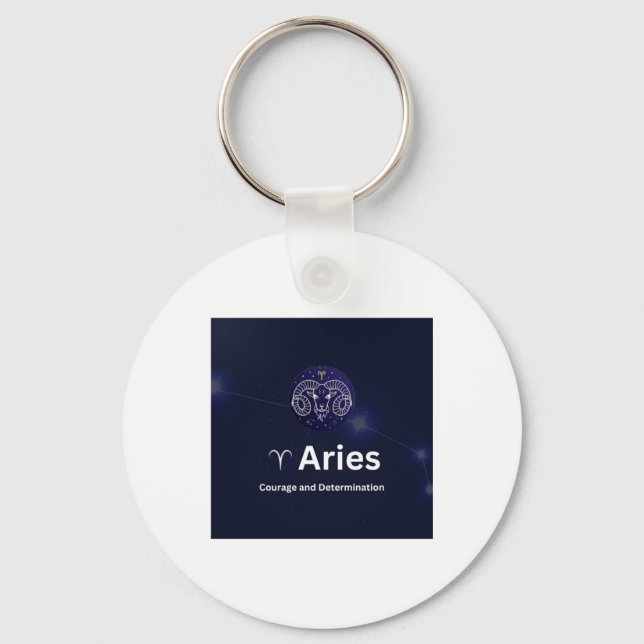 Aries Zodiac Sign Sticker  Key Ring (Front)