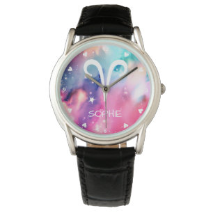 Aries Zodiac Sign Stunning Watercolor Painting Watch