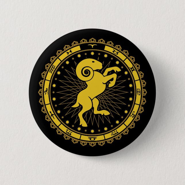 Aries - Zodiac Sign - Symbol - Horoscope 6 Cm Round Badge (Front)