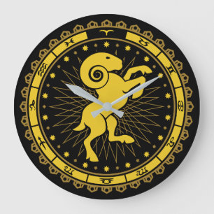 Aries - Zodiac Sign - Symbol - Horoscope Large Clock