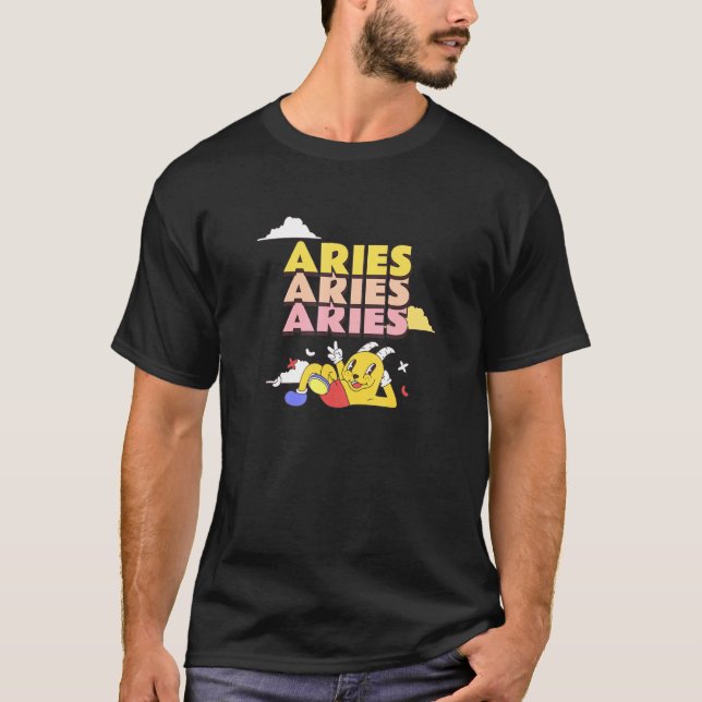 Aries Zodiac Sign T-Shirt (Front)