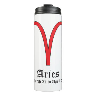 Aries zodiac sign thermal tumbler