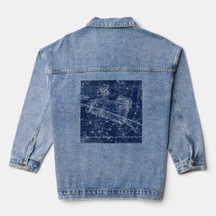 Aries Zodiac Sign Vintage Illustration Denim Jacket