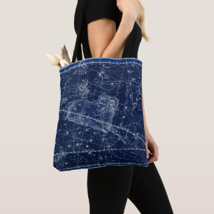 Aries Zodiac Sign Vintage Illustration Tote Bag