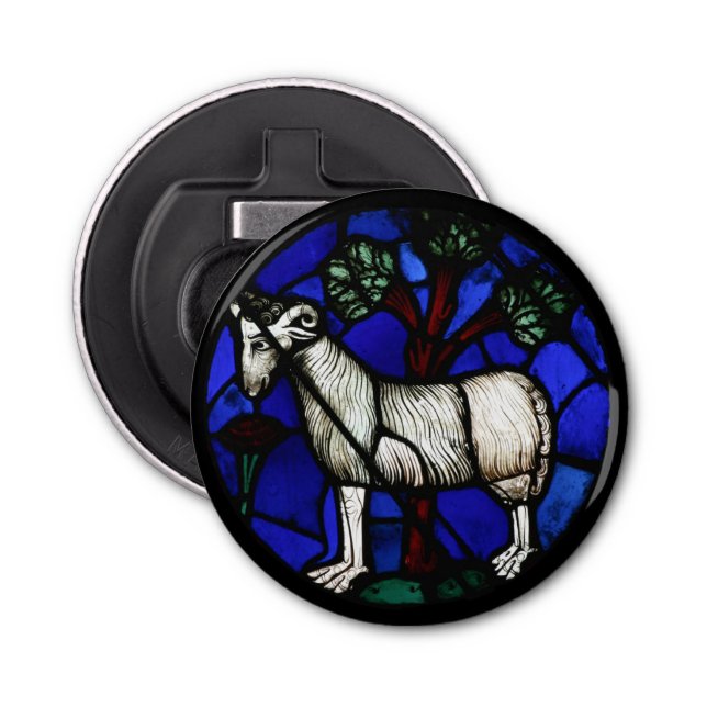 Aries Zodiac Stained Glass Notre-Dame de Paris BO Bottle Opener (Front)