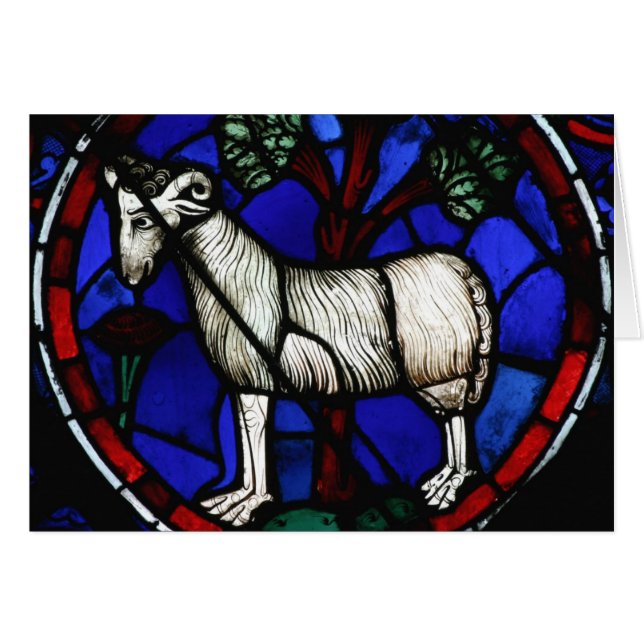 Aries Zodiac Stained Glass Notre-Dame de Paris GC (Front Horizontal)