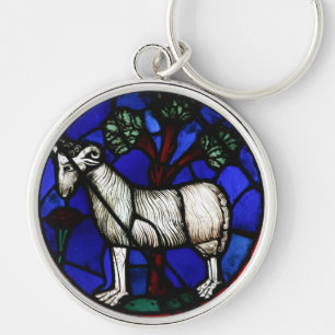 Aries Zodiac Stained Glass Notre-Dame de Paris Key Key Ring