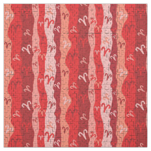 Aries Zodiac Stripes Broken Tiles Fabric