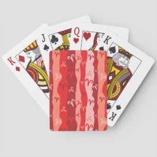 Aries Zodiac Stripes Playing Cards