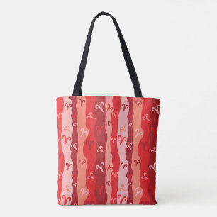 Aries Zodiac Stripes Tote Bag