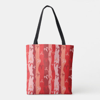 Aries Zodiac Stripes Tote Bag