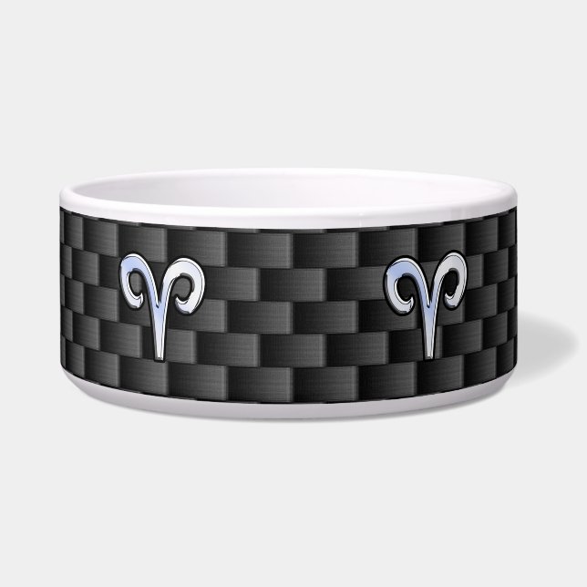 Aries Zodiac Symbol Black Carbon Fibre Decor (Front)