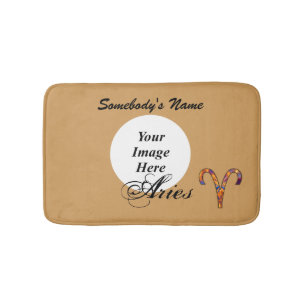 Aries Zodiac Symbol Element by Kenneth Yoncich Bath Mat