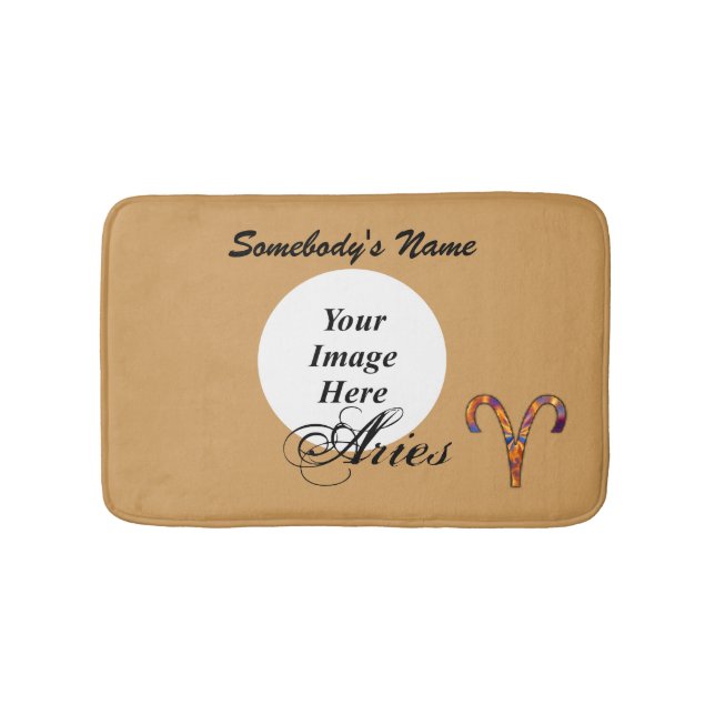 Aries Zodiac Symbol Element by Kenneth Yoncich Bath Mat (Front)