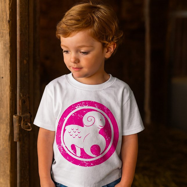Aries Zodiac Symbol Grunge Pink Ram Astrology T-Shirt (Creator Uploaded)