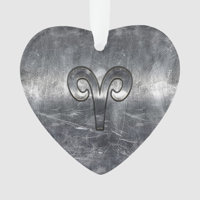 Aries Zodiac Symbol Industrial Style Ornament (Front)