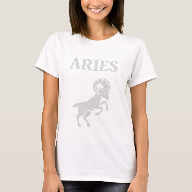 Aries Zodiac Symbol Minimal Astrology Art T-Shirt (Front)