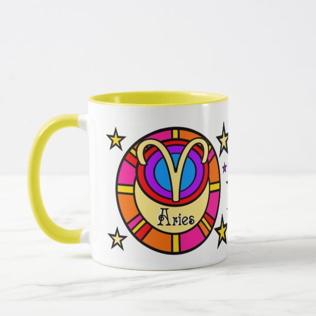 Aries Zodiac Symbol Mug (Left)