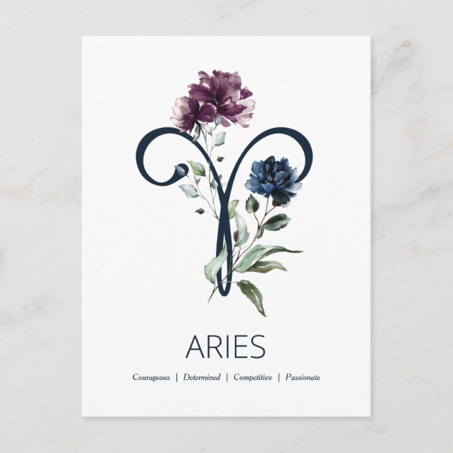 Aries Zodiac Symbol Postcard (Front)