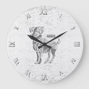 Aries Zodiac Symbol Wall Clock Round or Square