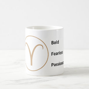 Aries Zodiac Traits Bold Fearless Passionate Coffee Mug