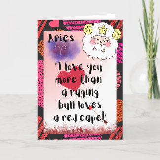 Aries Zodiac Valentines Personalised Card