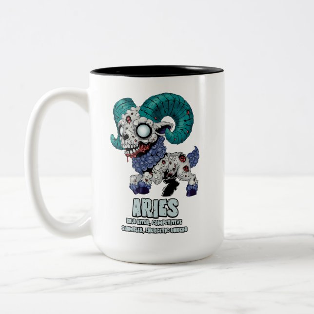 Aries Zombie Two-Tone Coffee Mug (Left)