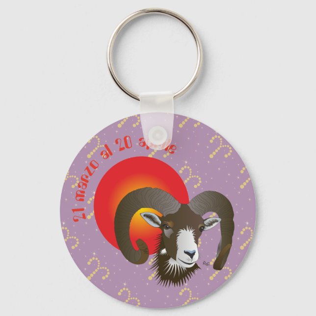 Ariete 21 marzo al 20 aprile Portachiavi Key Ring (Front)