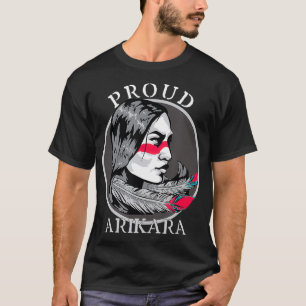Arikara American Indian Tribe Warrior Girl Feather T-Shirt