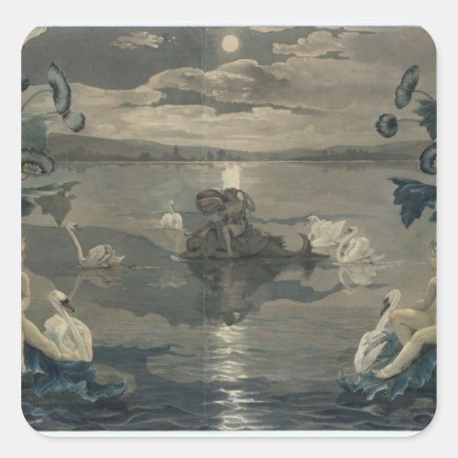 Arion's Sea Journey, 1809 Square Sticker (Front)