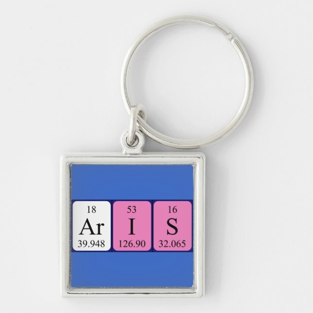 Aris periodic table name keyring (Front)