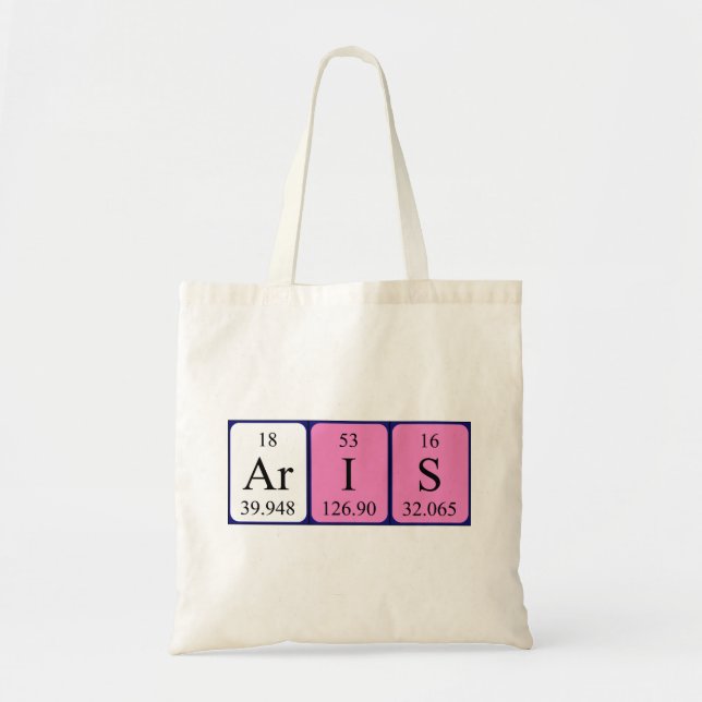 Aris periodic table name tote bag (Front)