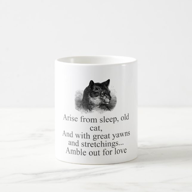 Arise From Sleep Old Cat  Coffee Mug (Center)