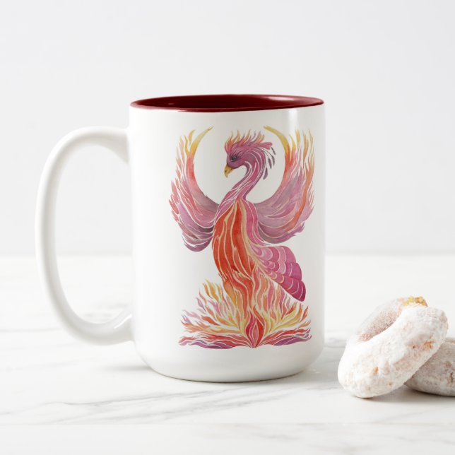 Arise Phoenix Two-Tone Coffee Mug (With Donut)