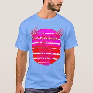 Arising Anew Phoenix and Retro Sunrise Vector Art T-Shirt