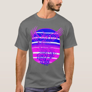 Arising Anew Phoenix and Retro Sunrise Vector Art T-Shirt