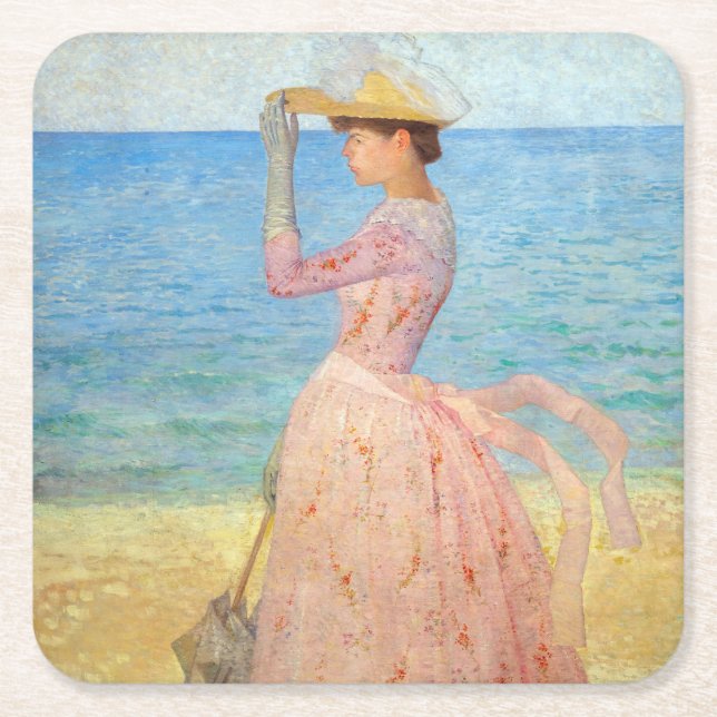 Aristide Maillol - Woman with a Parasol Square Paper Coaster (Front)