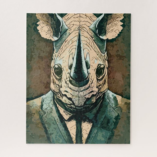 Aristocrat Rhino Jigsaw Puzzle (Vertical)
