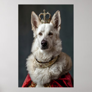 Aristocratic German Shepherd Print, Regal Dog Poster