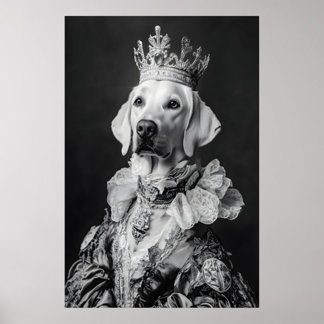 Aristocratic Labrador Portrait Print, Funny Poster (Front)