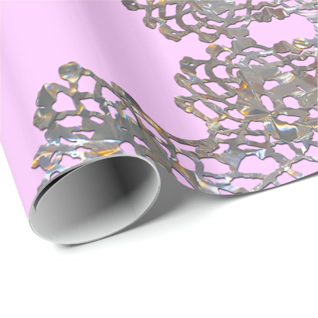 Aristocratic Monogram Pink Wrapping Paper (Roll Corner)