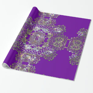 Aristocratic Monogram Purple Wrapping Paper