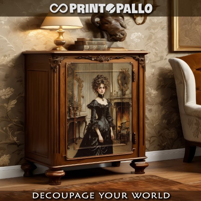 Aristocratic victorian woman in black dress  tissue paper (Creator Uploaded)