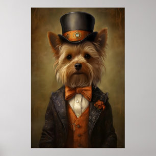Aristocratic Yorkshire Terrier Print, Renaissance Poster