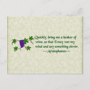 Aristophanes Wine Quote Postcard