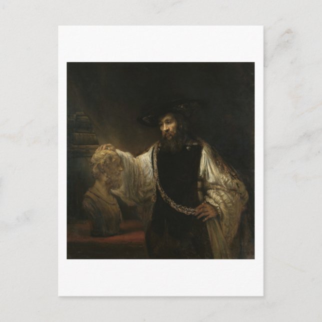 Aristotle (384-322 BC) with a Bust of Homer Postcard (Front)