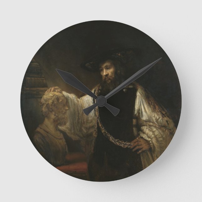 Aristotle (384-322 BC) with a Bust of Homer Round Clock (Front)