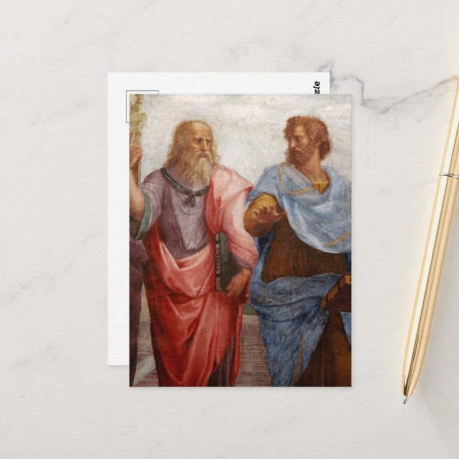 Aristotle and Plato by Raphael Postcard (Front/Back In Situ)